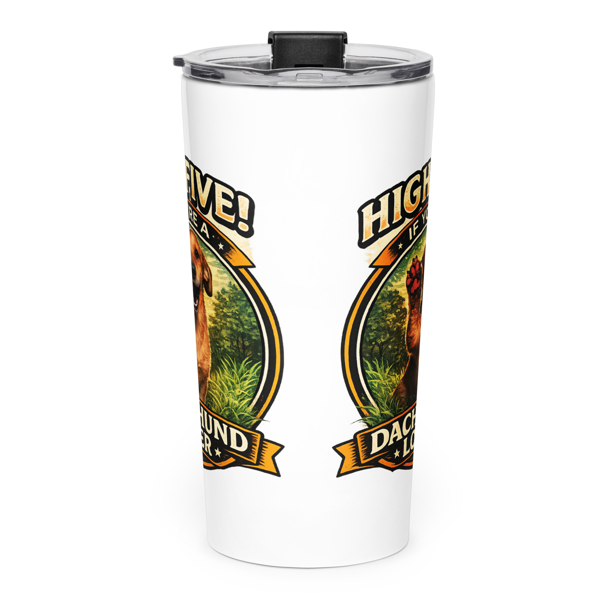 Tapered stainless steel tumbler ft Makoa the Wiener Dog - Image 3