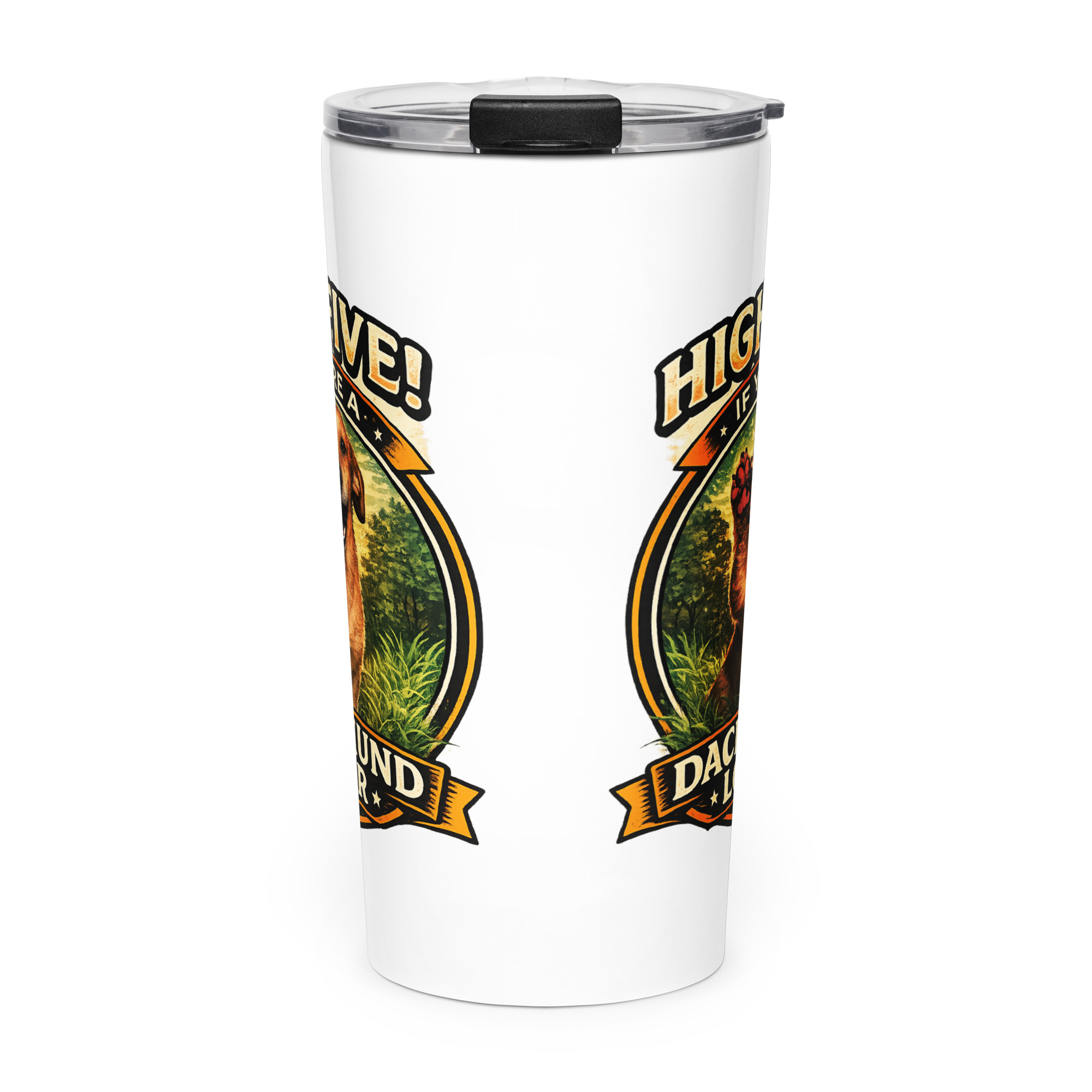 Tapered stainless steel tumbler ft Makoa the Wiener Dog - Image 2