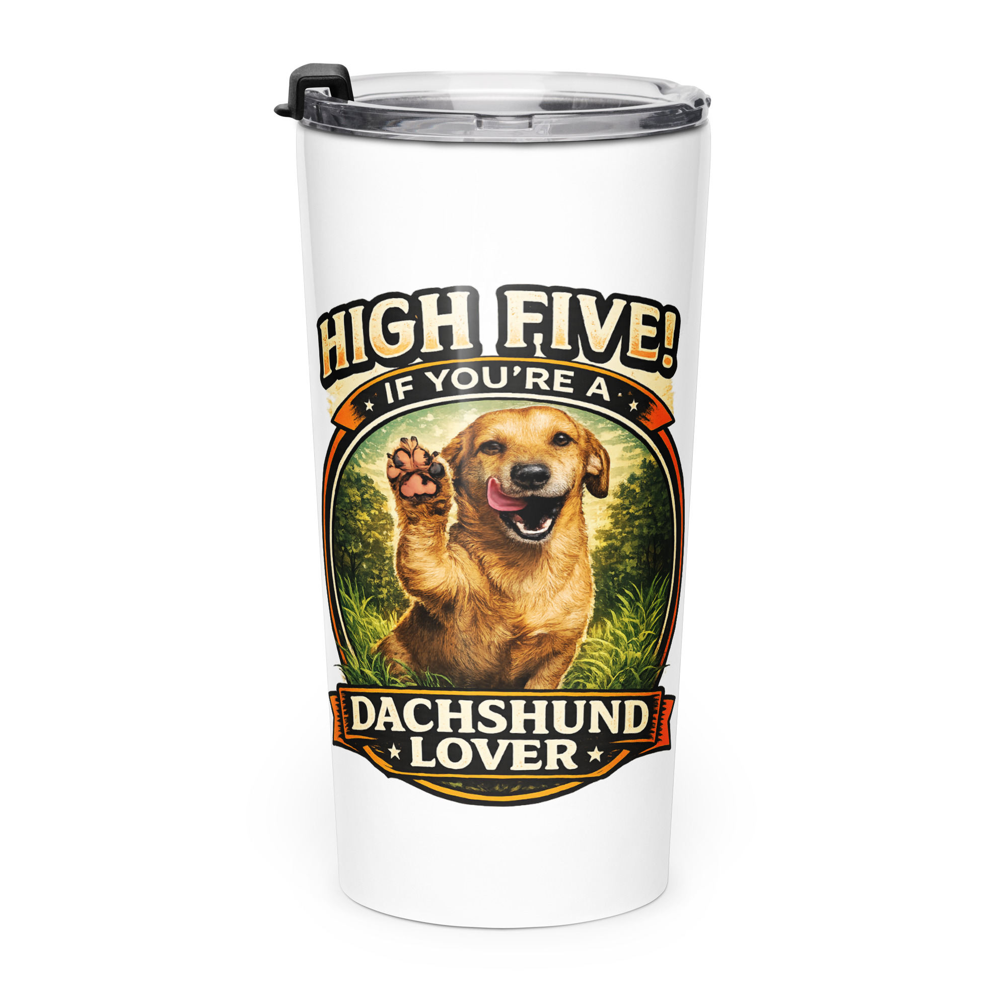 Tapered stainless steel tumbler ft Makoa the Wiener Dog - Image 4