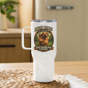 Travel mug ft Makoa the Wiener Dog