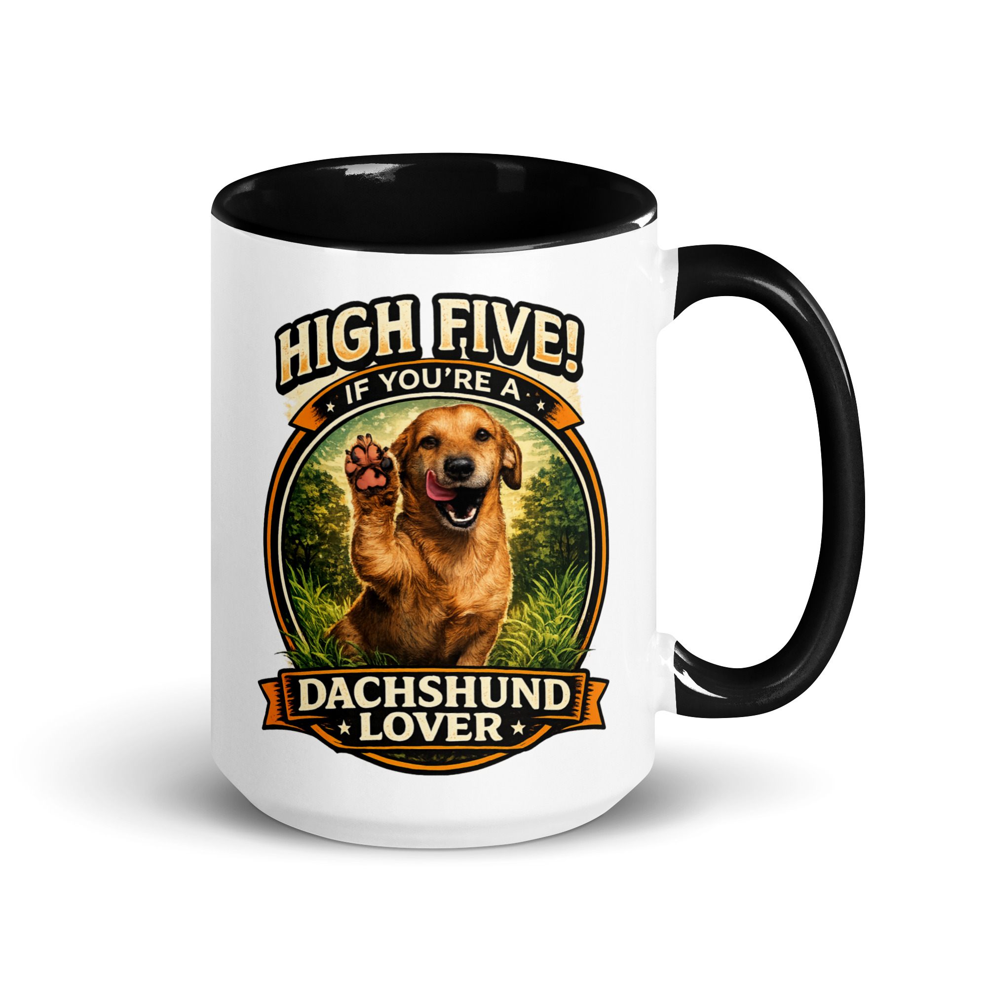 High Five If You're a Dachshund Lover ft Makoa the Wiener Dog Coffee Mug - Image 4