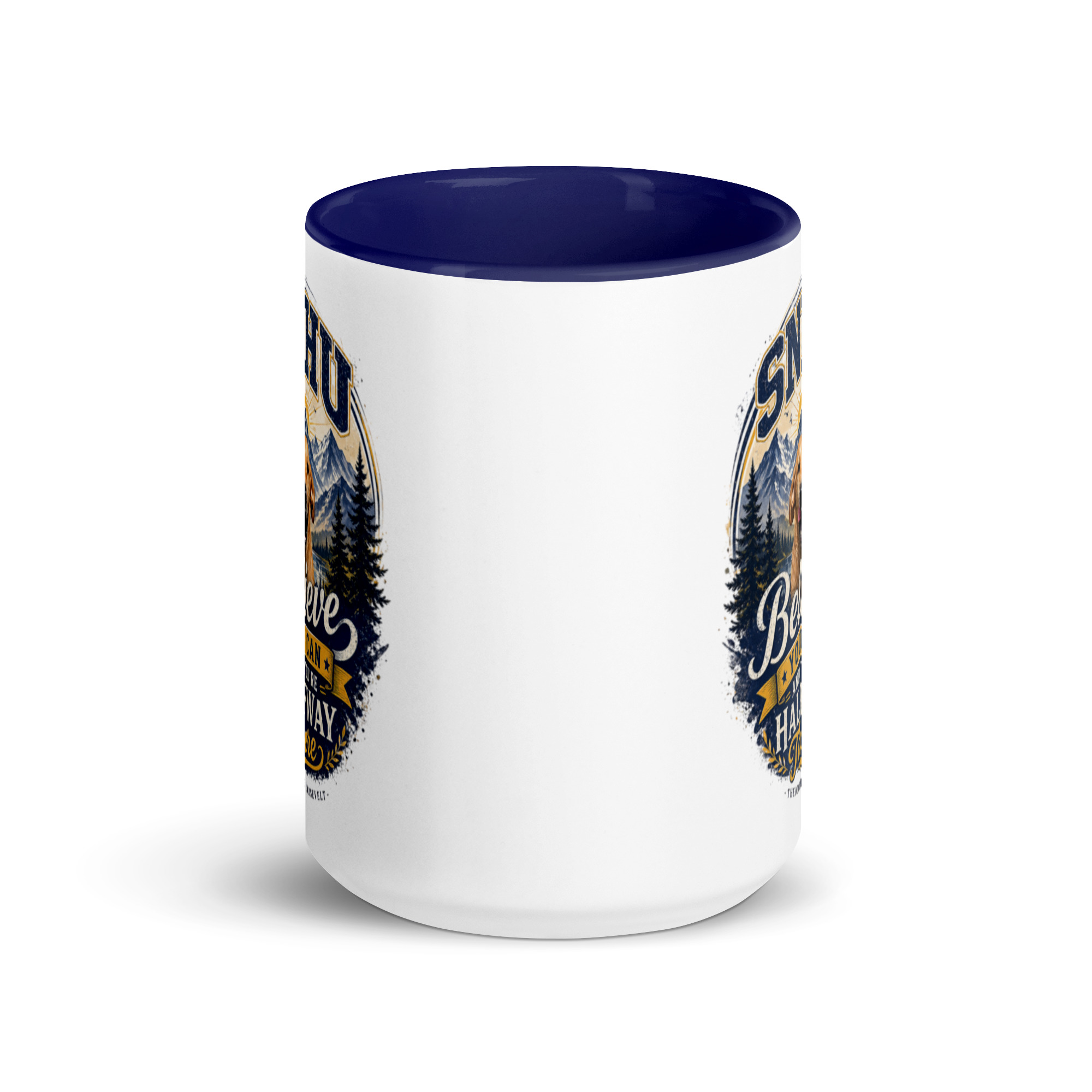 Believe You Can Motivational SNHU Coffee Mug ft Makoa the Wiener Dog - Image 2