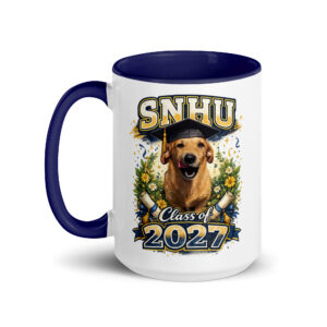 SNHU Class of 2027 Coffee Mug with Color Inside ft Makoa the Wiener Dog