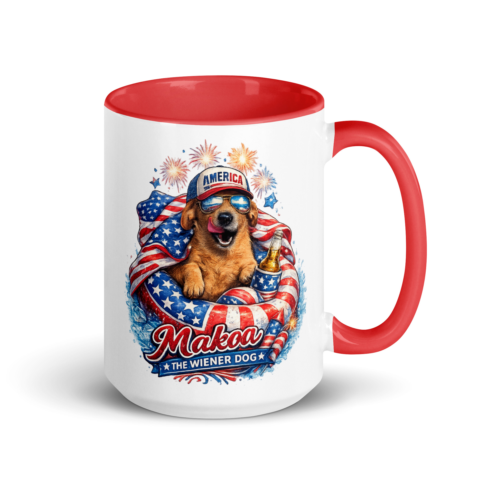 Stars and Stripes Dachshund Mug ft Makoa the Wiener Dog - Image 3
