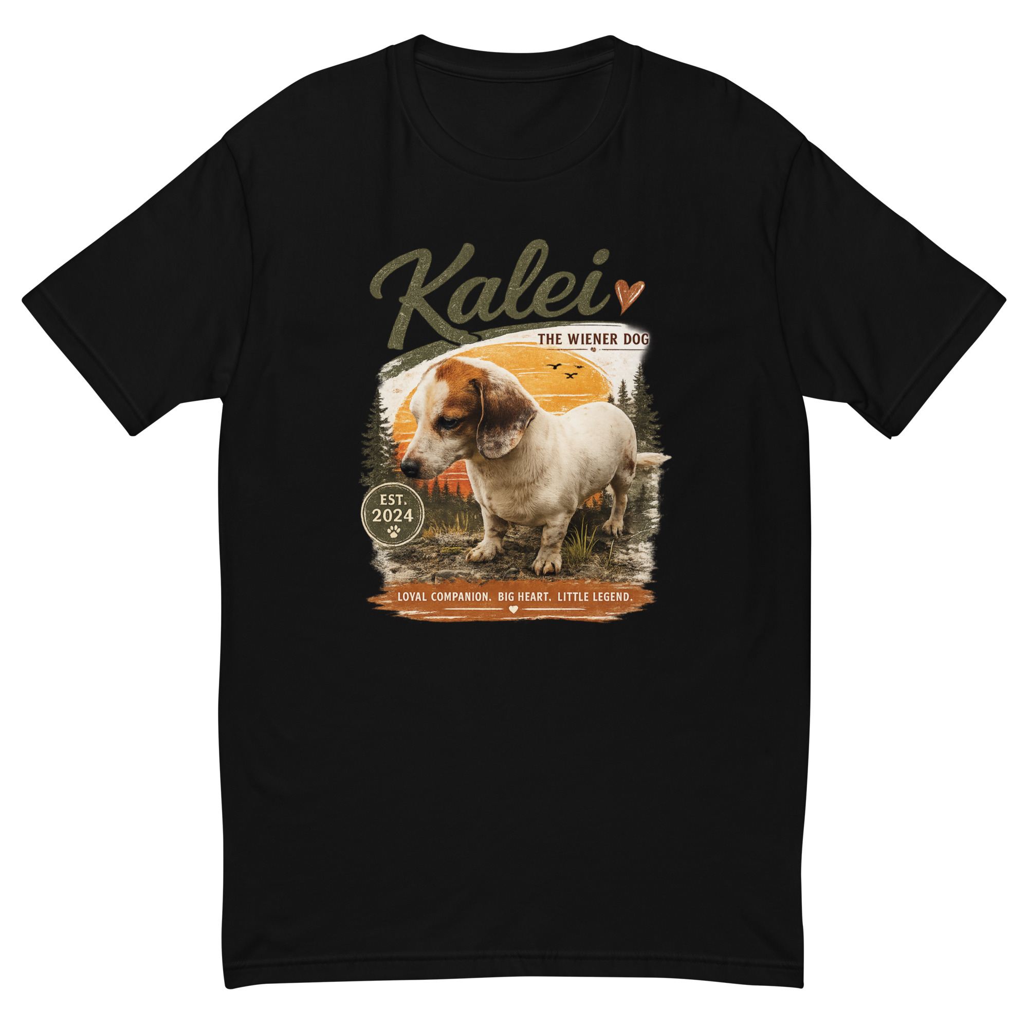 Kalei The Wiener Dog Short Sleeve T-Shirt | Soft Lightweight Fitted Tee