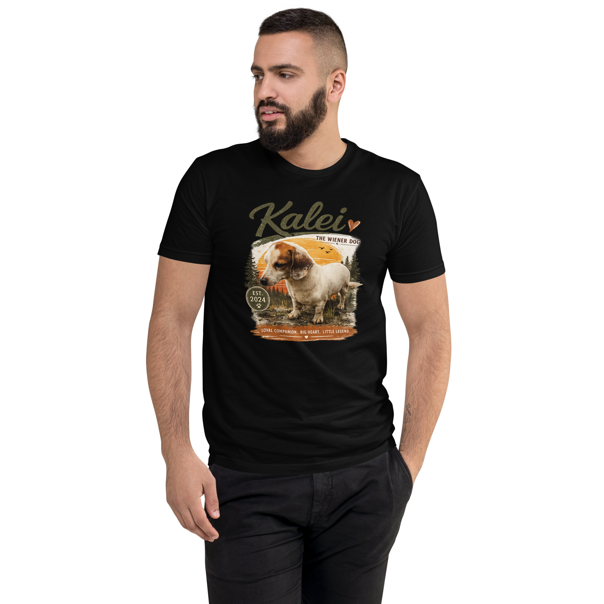 Kalei The Wiener Dog Short Sleeve T-Shirt | Soft Lightweight Fitted Tee - Image 9
