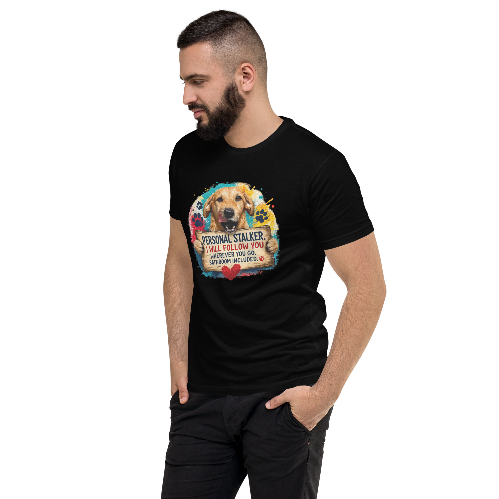Men's Personal Stalker Short Sleeve T-shirt ft Makoa the Wiener Dog - Image 25