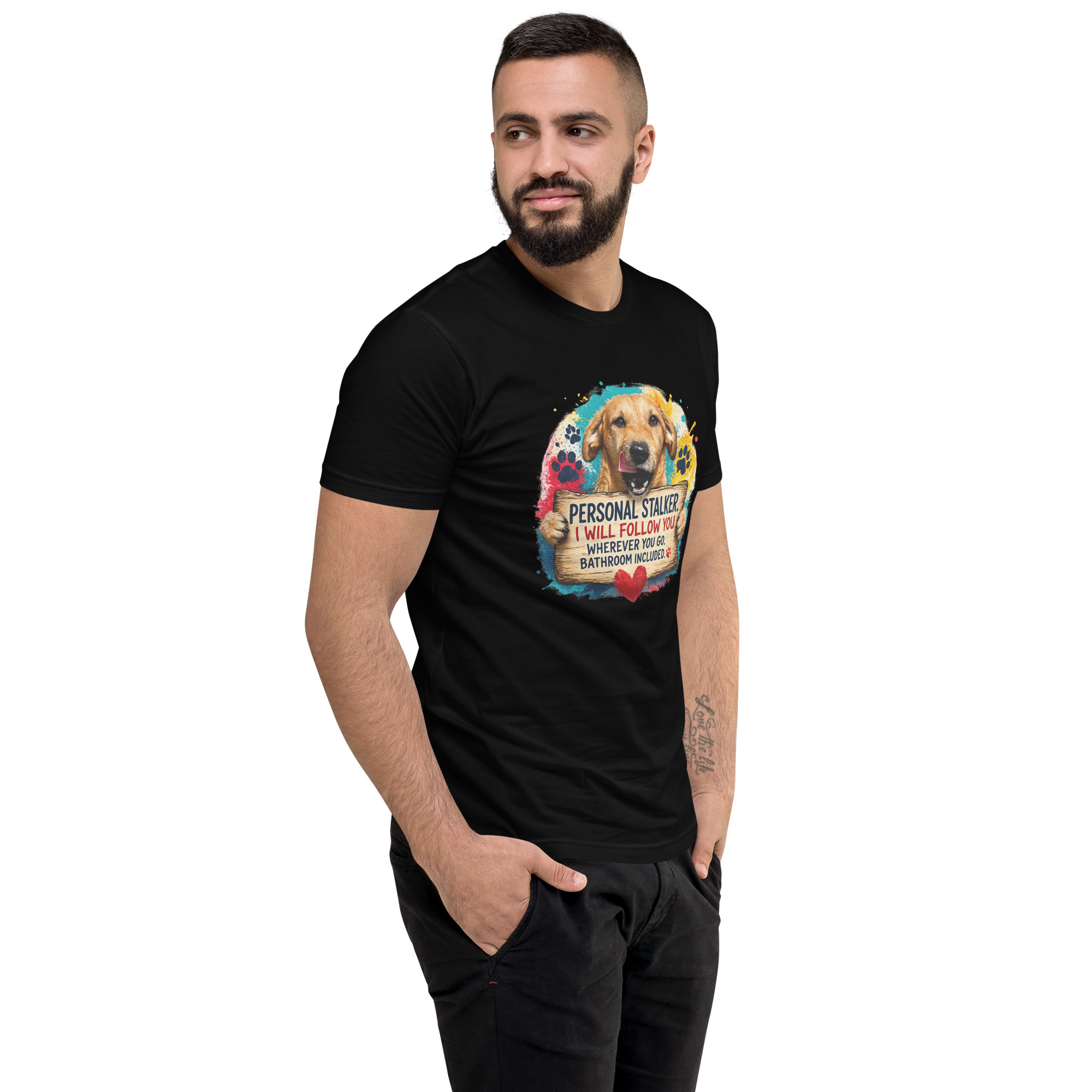 Men's Personal Stalker Short Sleeve T-shirt ft Makoa the Wiener Dog - Image 37