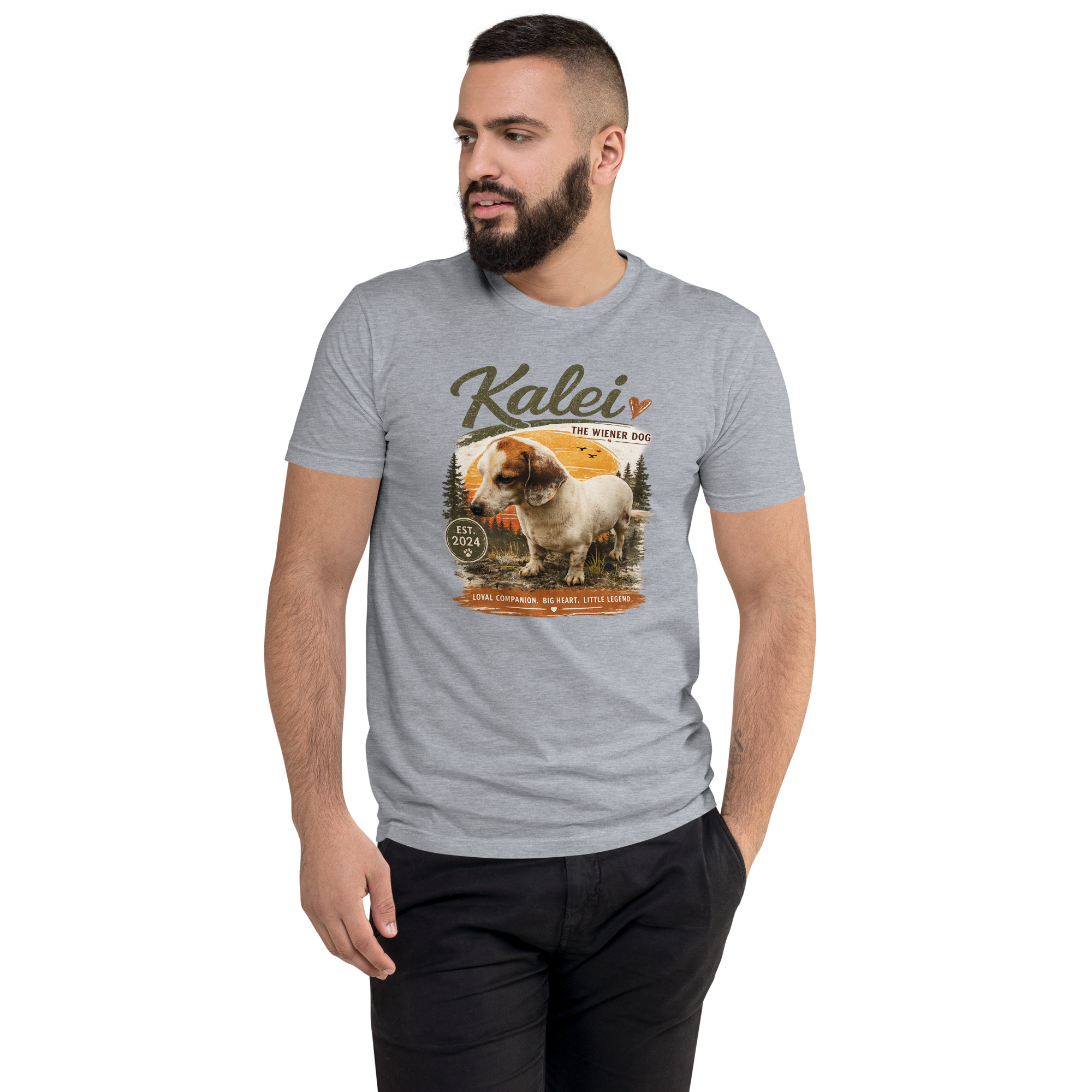 Kalei The Wiener Dog Short Sleeve T-Shirt | Soft Lightweight Fitted Tee - Image 11