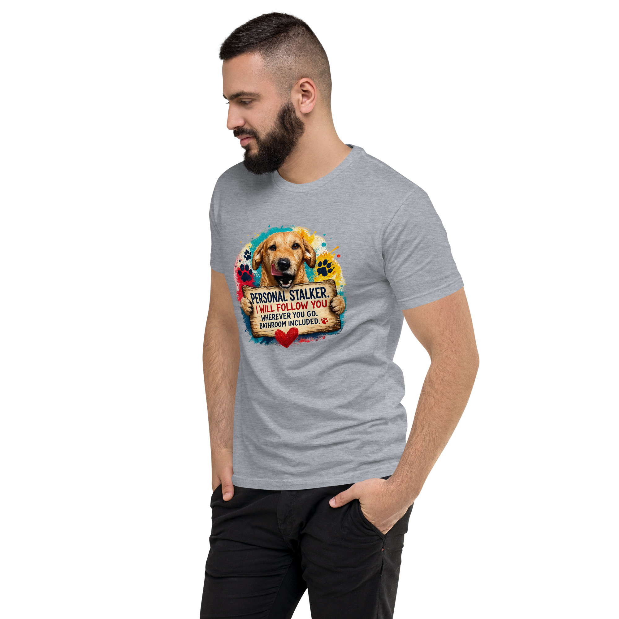 Men's Personal Stalker Short Sleeve T-shirt ft Makoa the Wiener Dog - Image 29