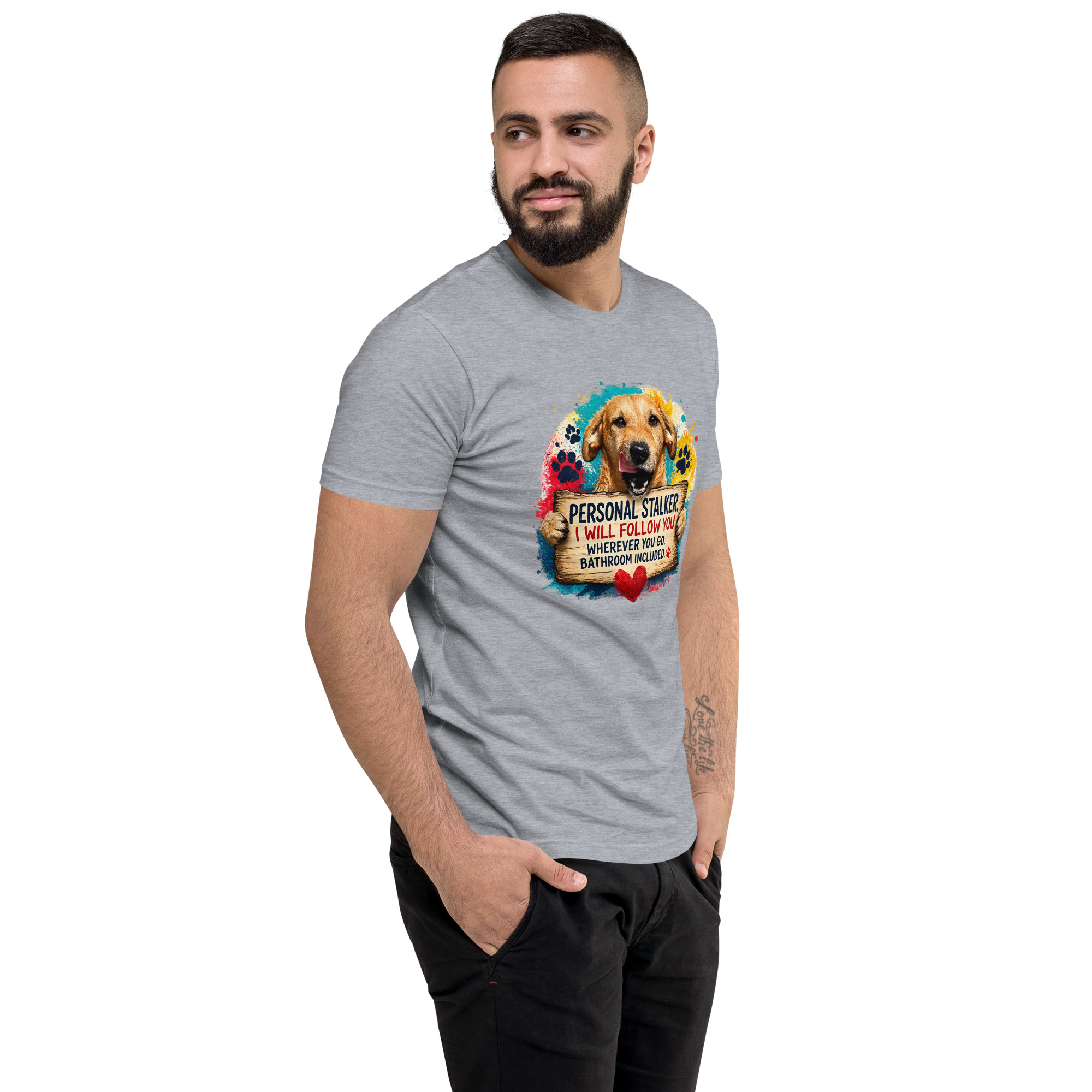 Men's Personal Stalker Short Sleeve T-shirt ft Makoa the Wiener Dog - Image 41