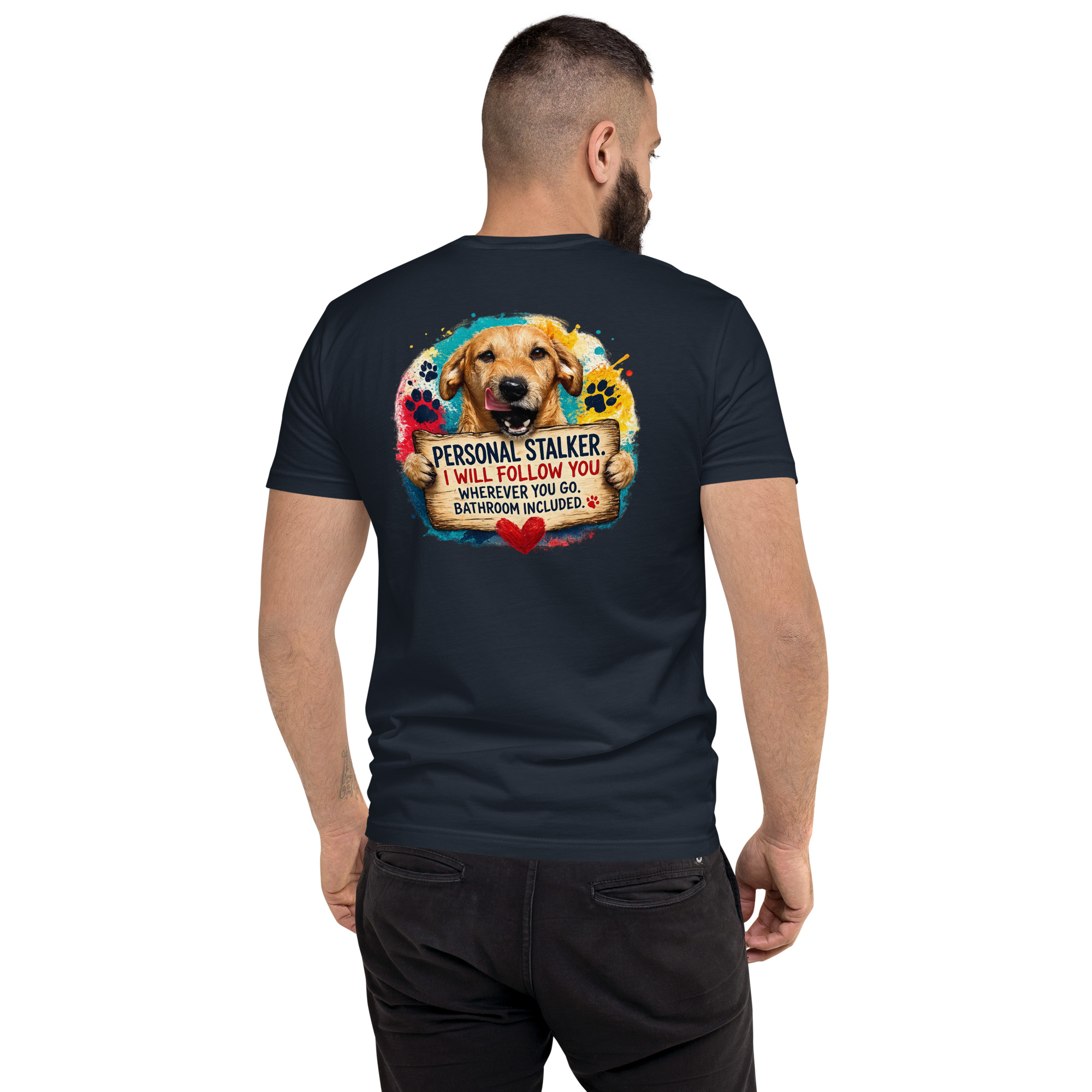Men's Personal Stalker Short Sleeve T-shirt ft Makoa the Wiener Dog - Image 20