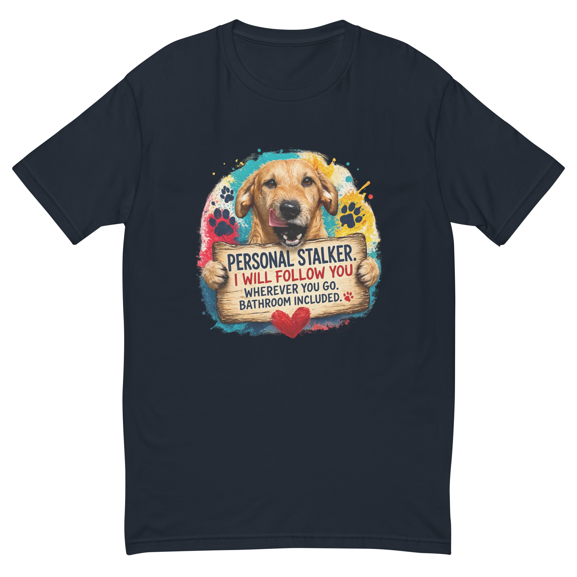 Men's Personal Stalker Short Sleeve T-shirt ft Makoa the Wiener Dog - Image 2