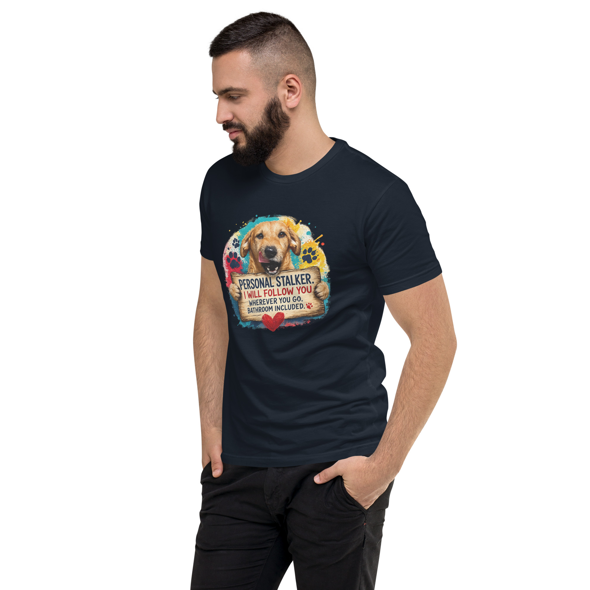 Men's Personal Stalker Short Sleeve T-shirt ft Makoa the Wiener Dog - Image 26