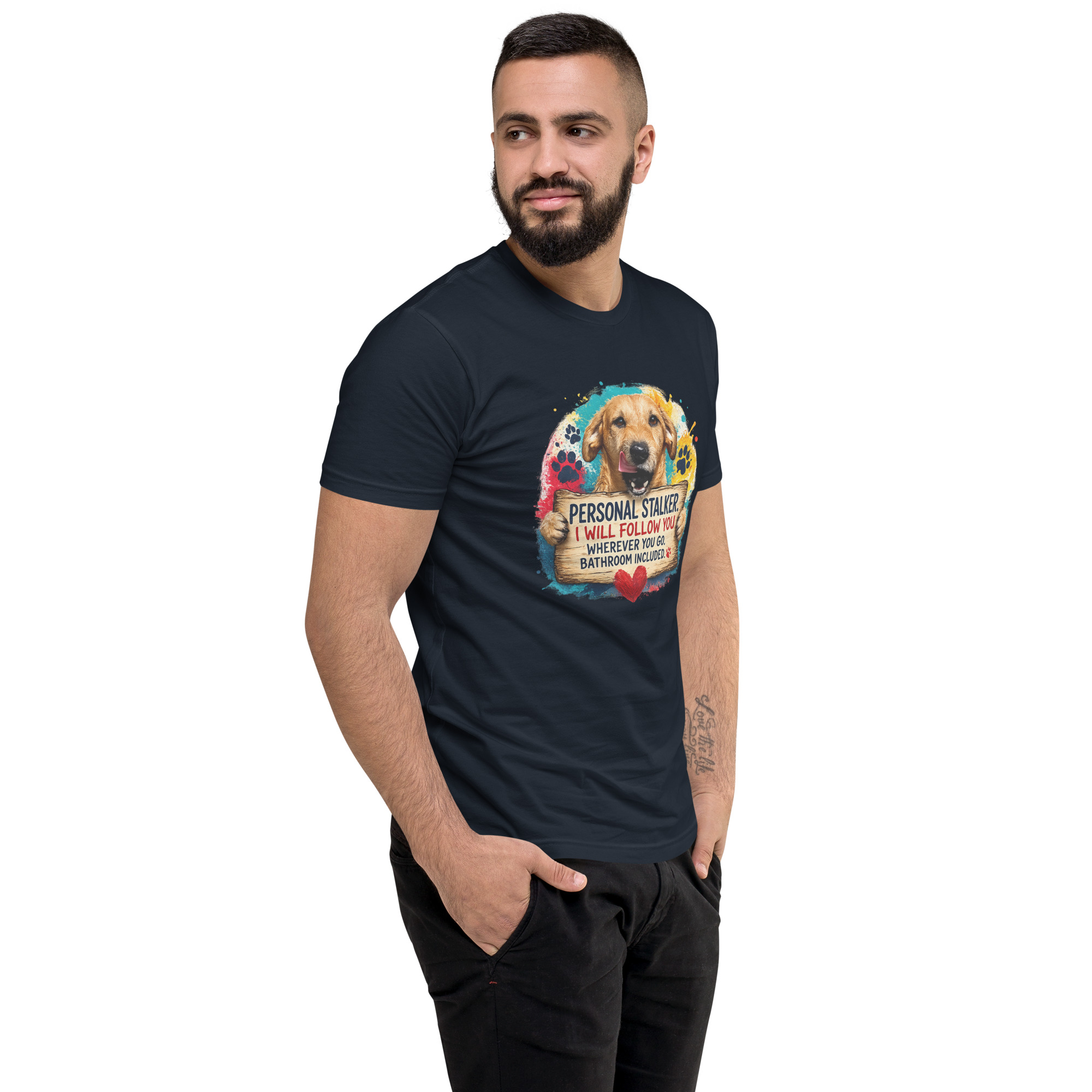 Men's Personal Stalker Short Sleeve T-shirt ft Makoa the Wiener Dog - Image 38