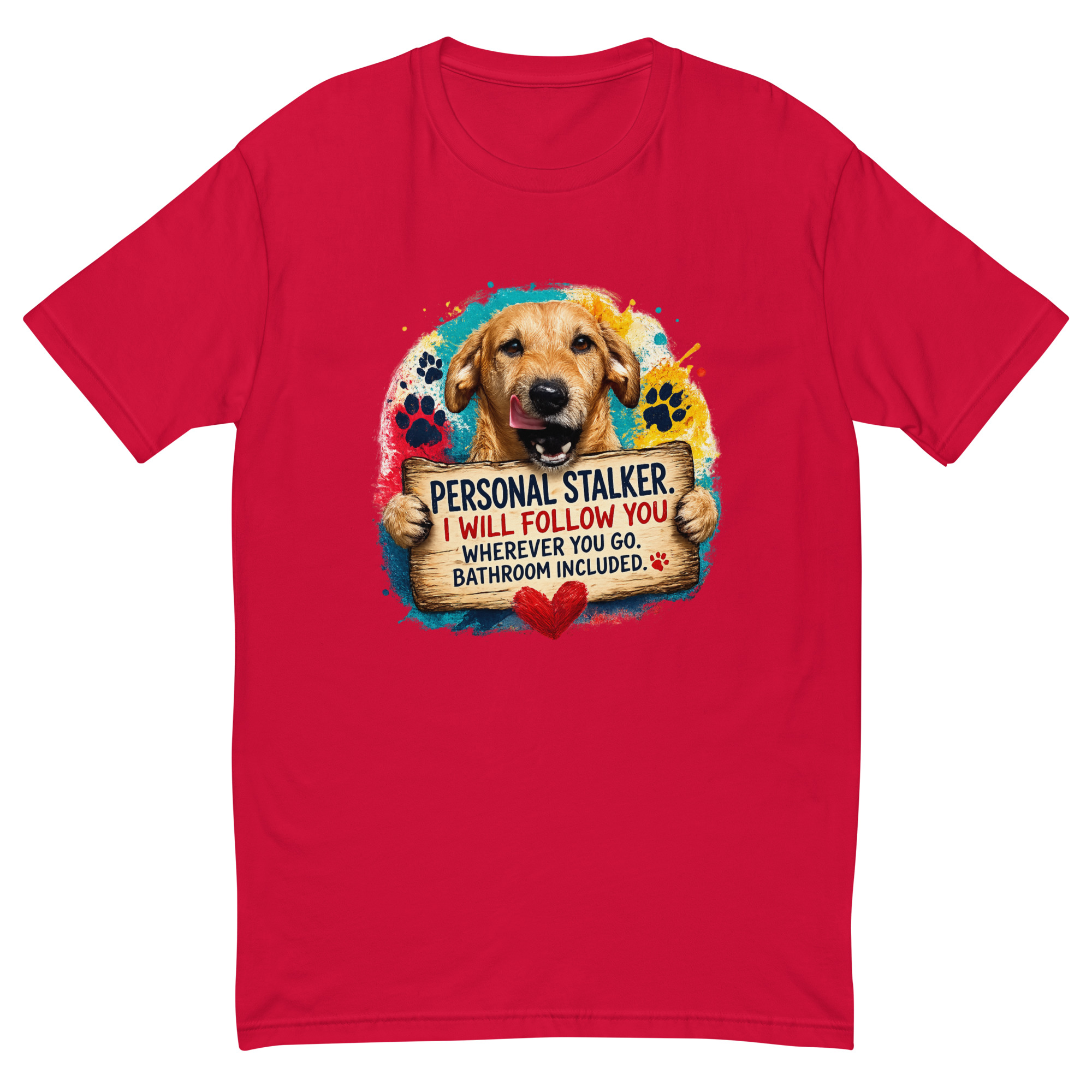 Men's Personal Stalker Short Sleeve T-shirt ft Makoa the Wiener Dog - Image 3