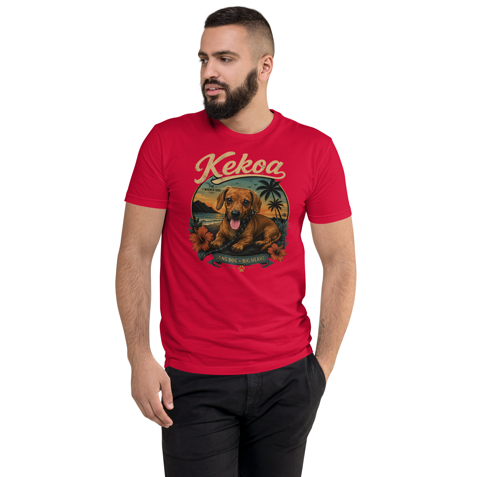 Men’s Kekoa The Wiener Dog Short Sleeve T-Shirt | Soft Cotton Tee - Image 15