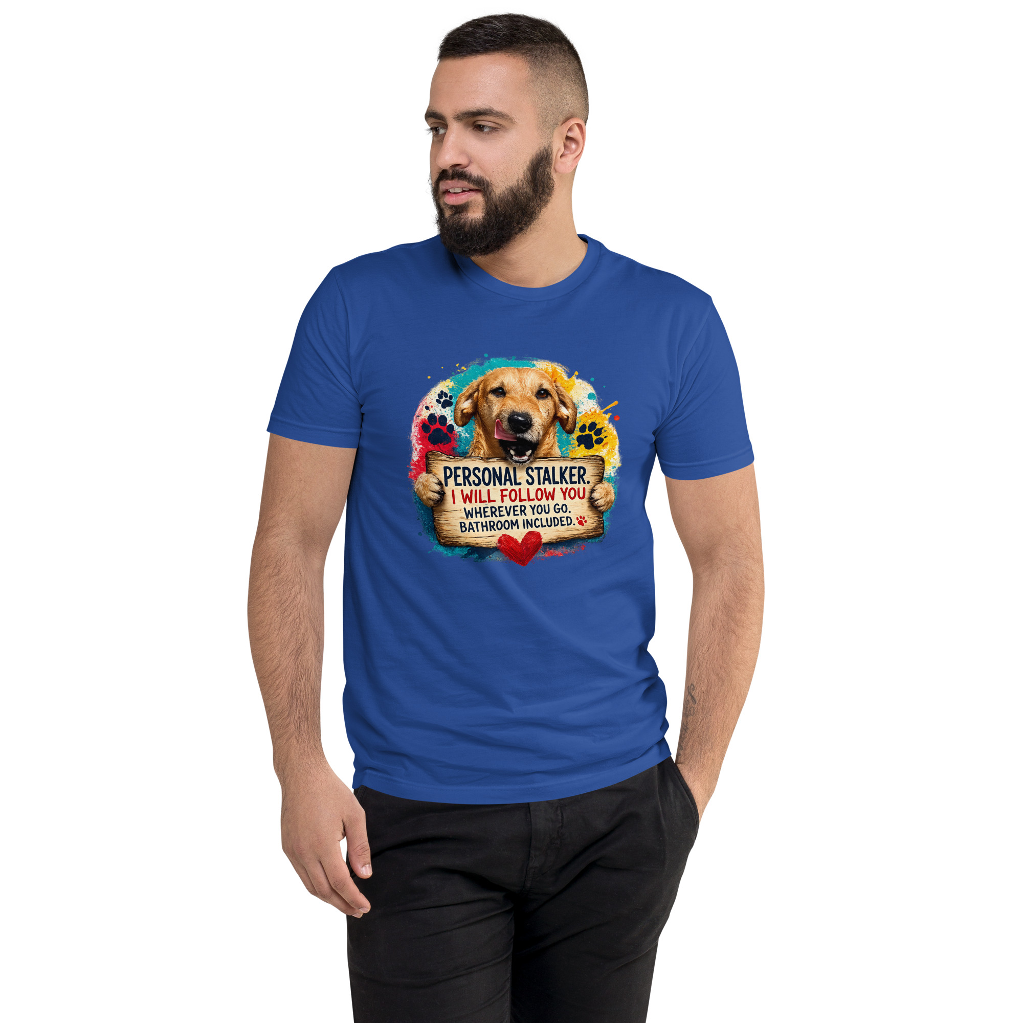Men's Personal Stalker Short Sleeve T-shirt ft Makoa the Wiener Dog - Image 16