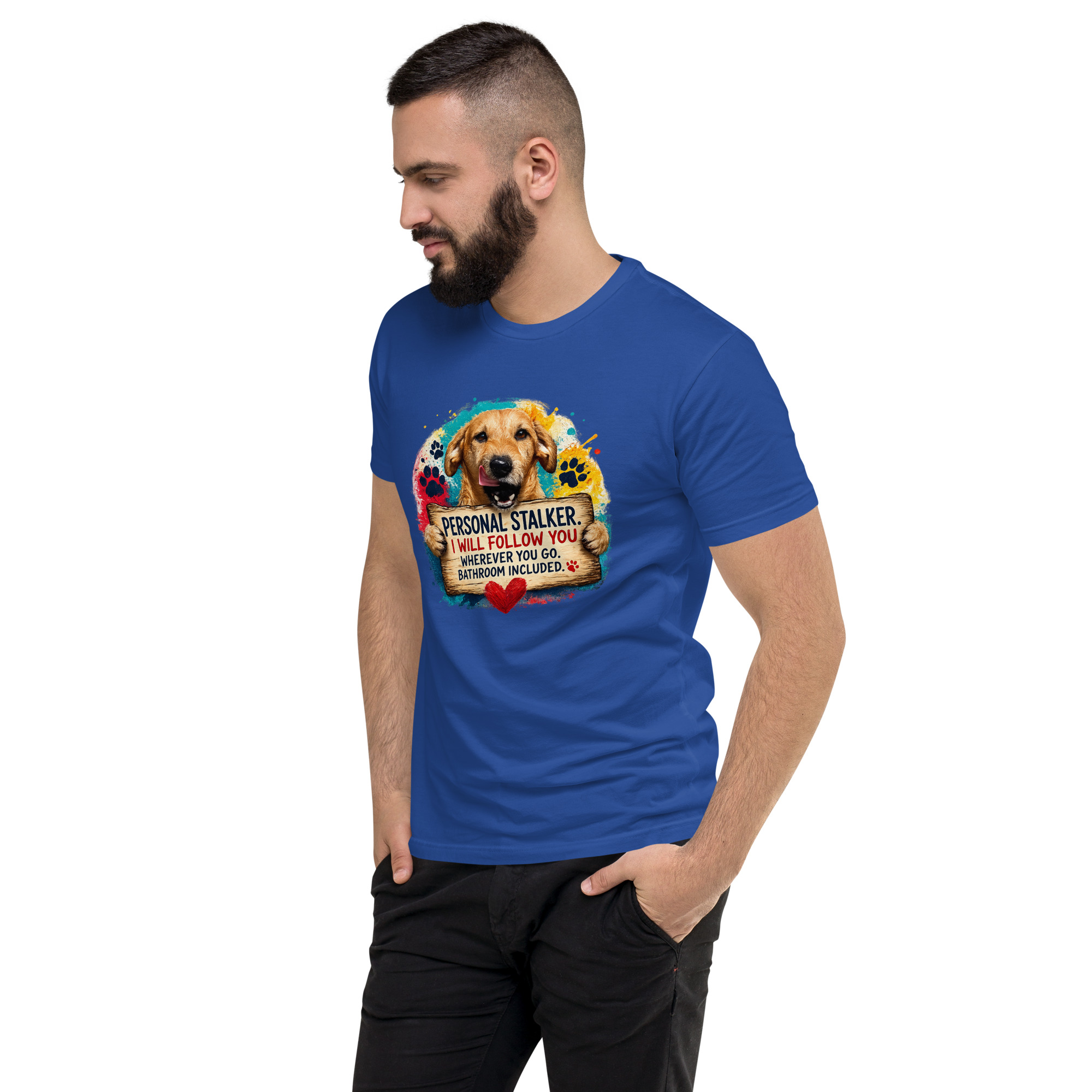Men's Personal Stalker Short Sleeve T-shirt ft Makoa the Wiener Dog - Image 28