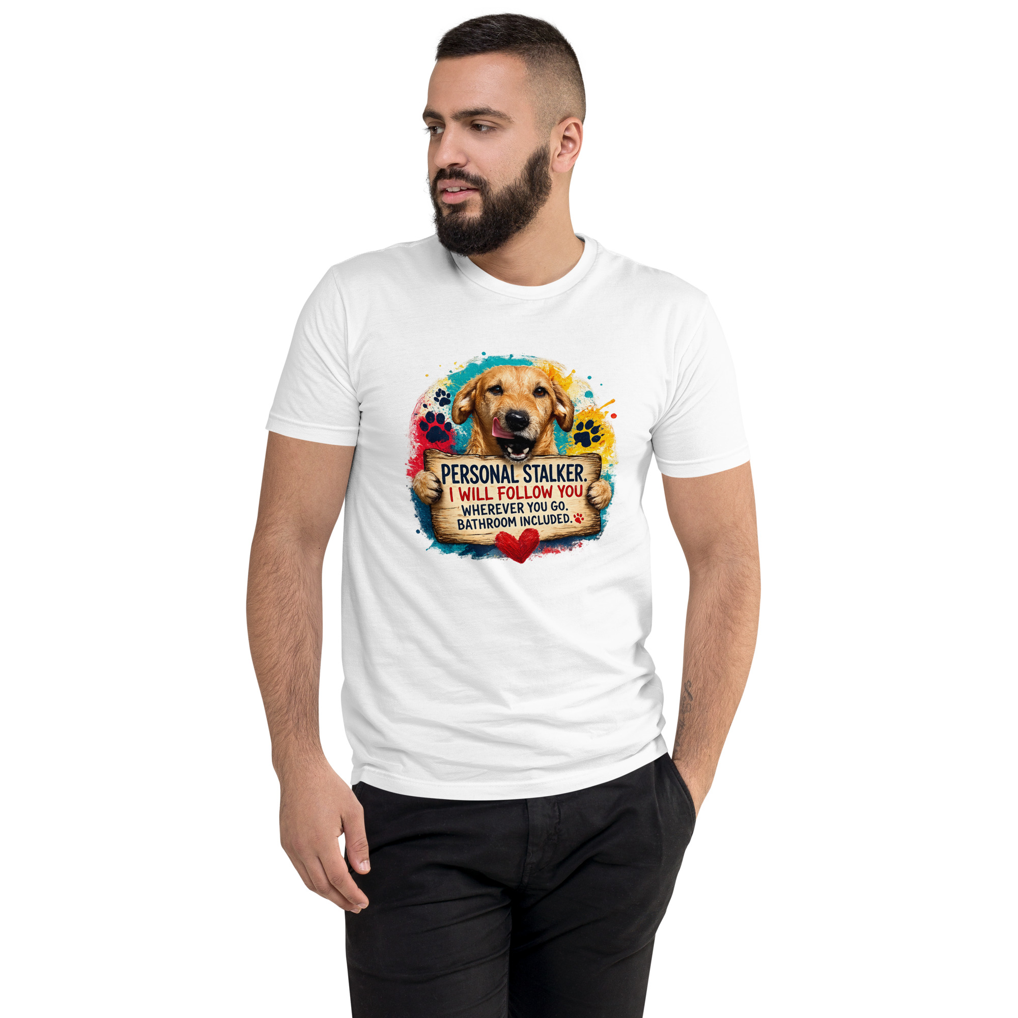 Men's Personal Stalker Short Sleeve T-shirt ft Makoa the Wiener Dog - Image 18
