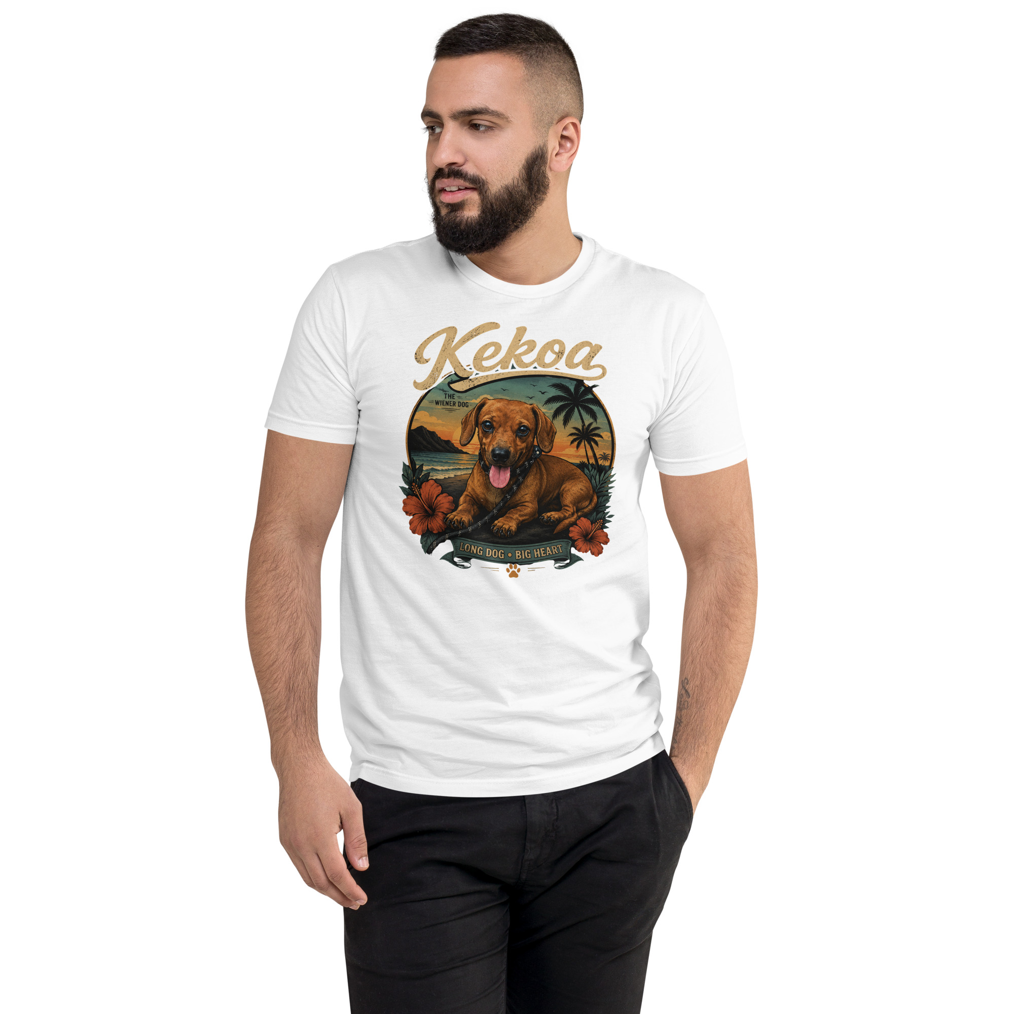 Men’s Kekoa The Wiener Dog Short Sleeve T-Shirt | Soft Cotton Tee - Image 18
