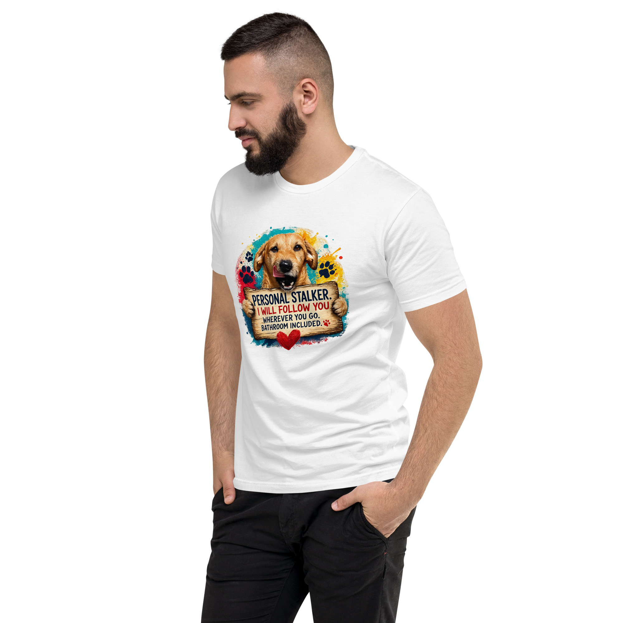 Men's Personal Stalker Short Sleeve T-shirt ft Makoa the Wiener Dog - Image 30