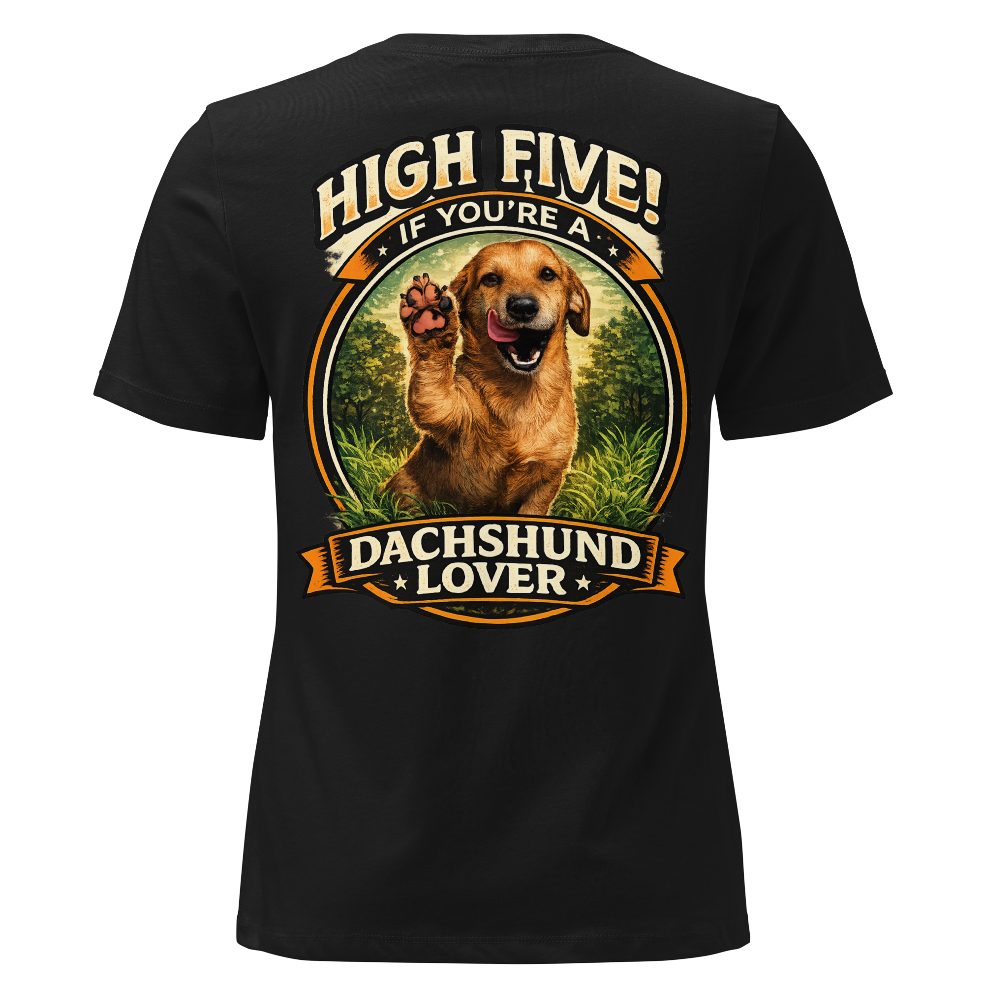 Women's Relaxed T-Shirt High Five if You're a Dachshund Lover ft Makoa the Wiener Dog - Image 6