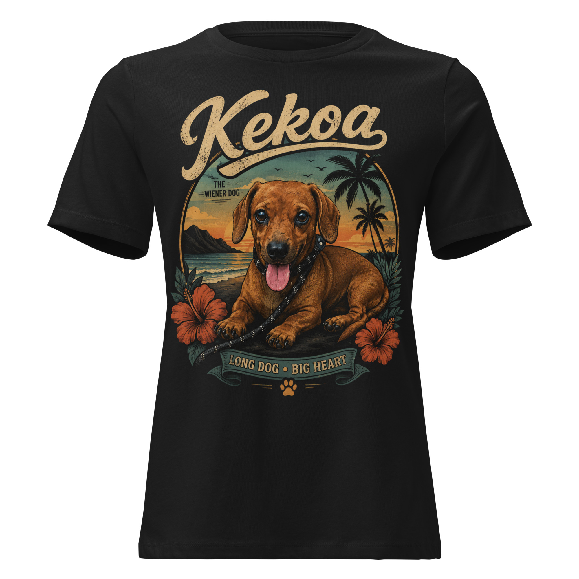 Women’s Kekoa the Wiener Dog Relaxed T-Shirt | Soft Cotton Tee