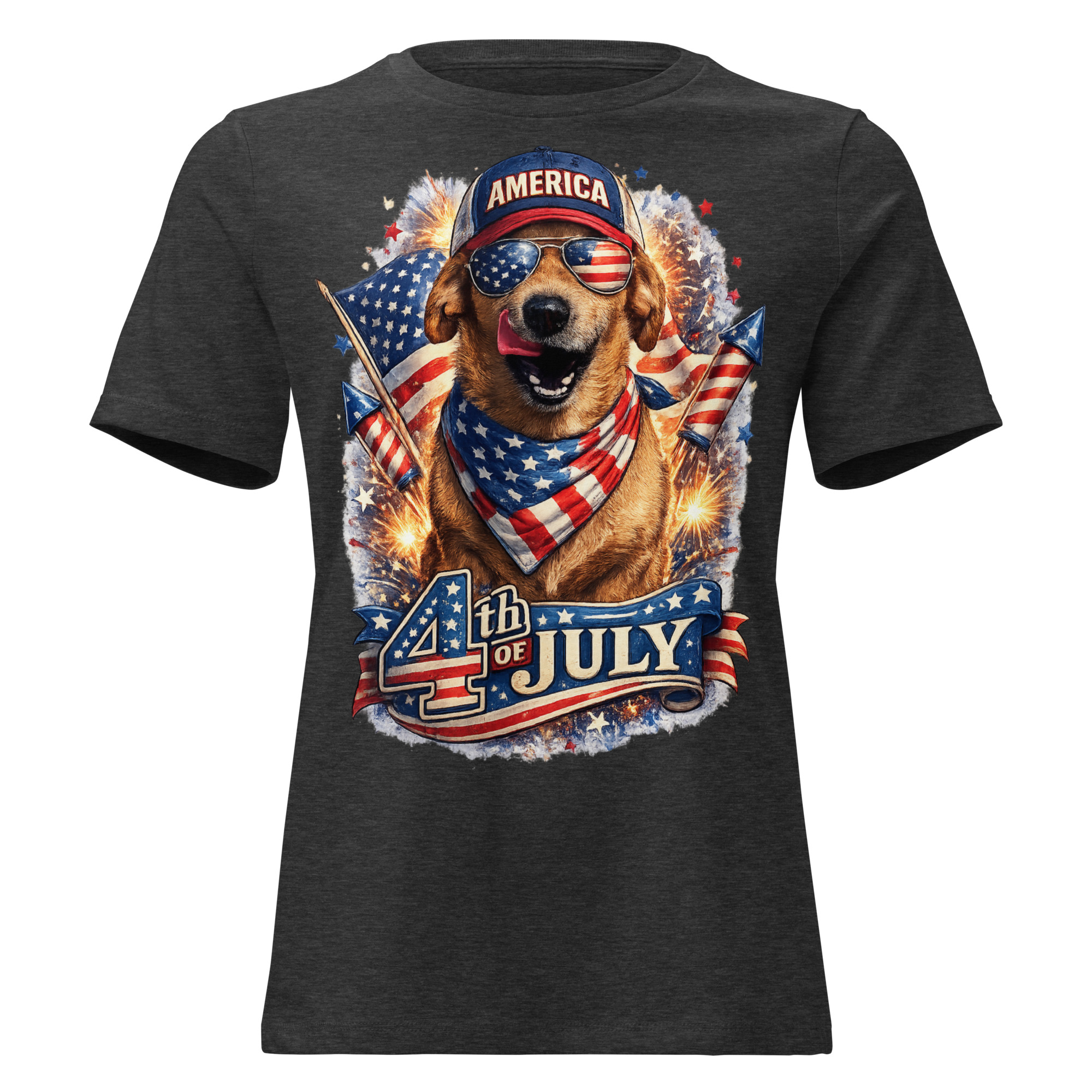 Women's 4th of July Relaxed T-Shirt ft Makoa the Wiener Dog - Image 2