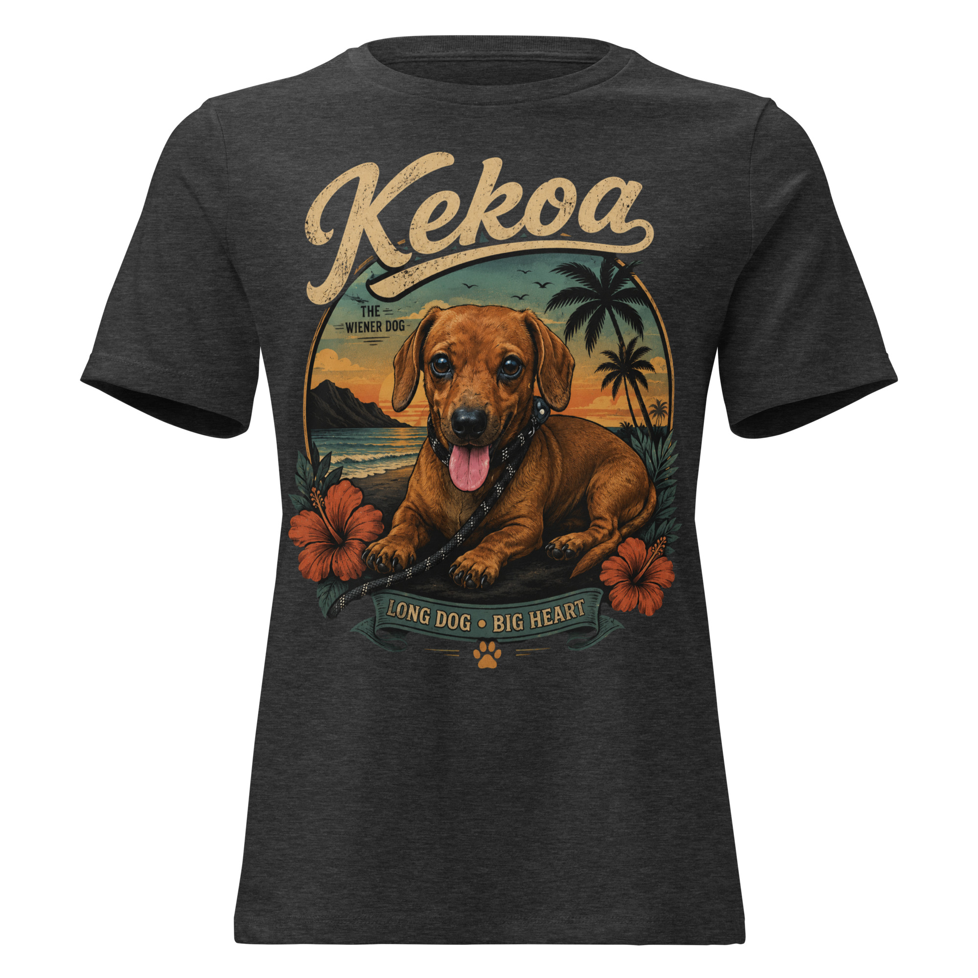Women’s Kekoa the Wiener Dog Relaxed T-Shirt | Soft Cotton Tee - Image 2