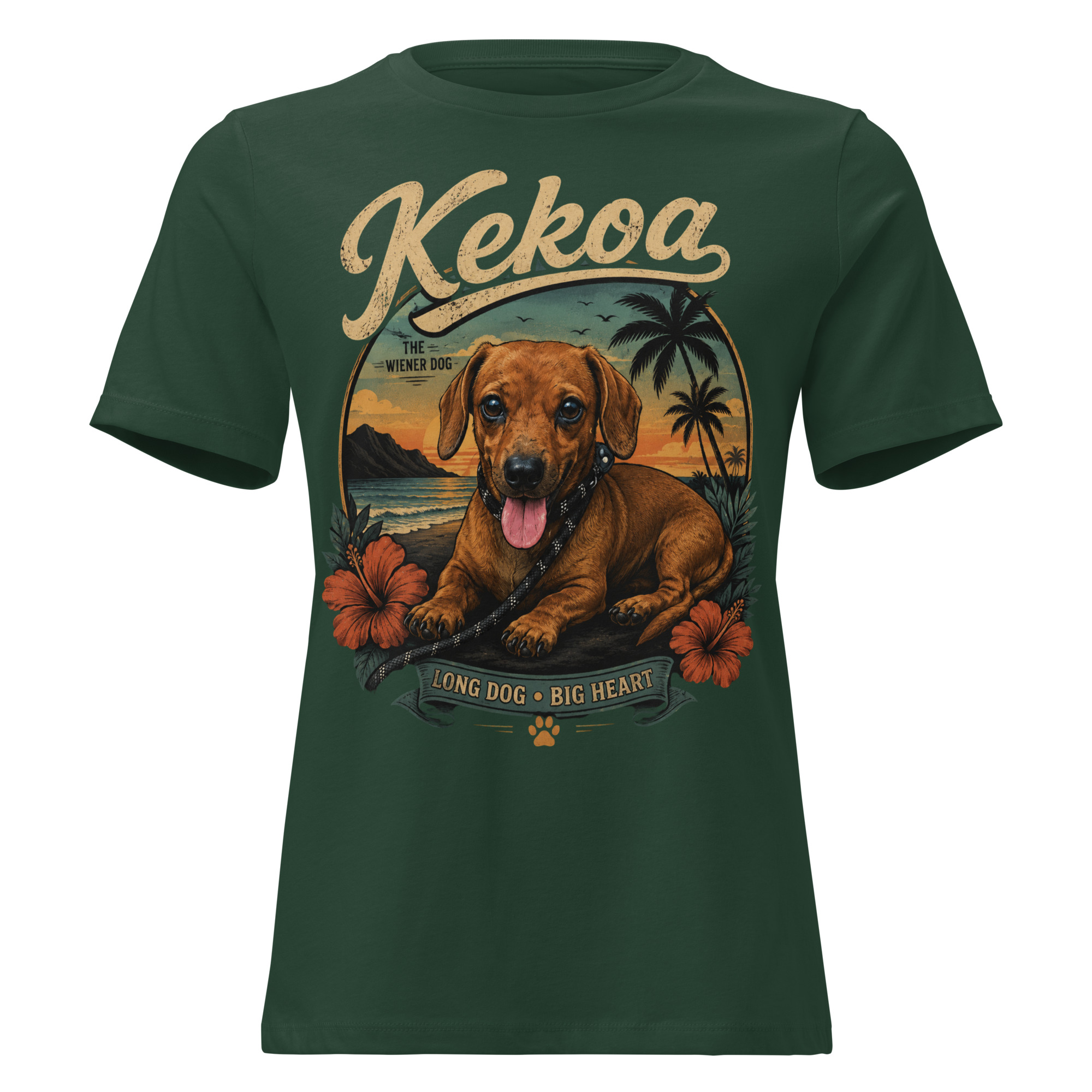 Women’s Kekoa the Wiener Dog Relaxed T-Shirt | Soft Cotton Tee - Image 3