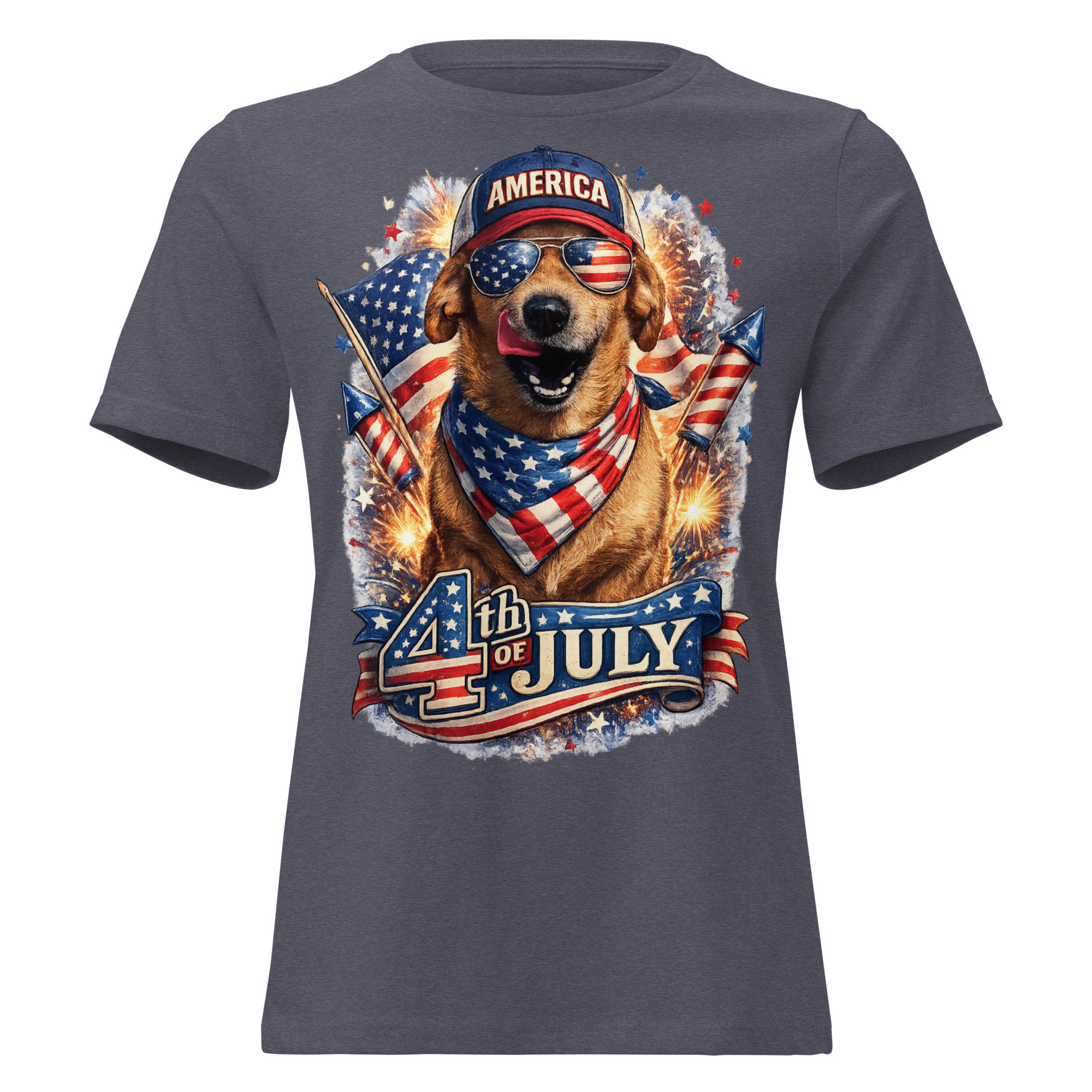 Women's 4th of July Relaxed T-Shirt ft Makoa the Wiener Dog - Image 4