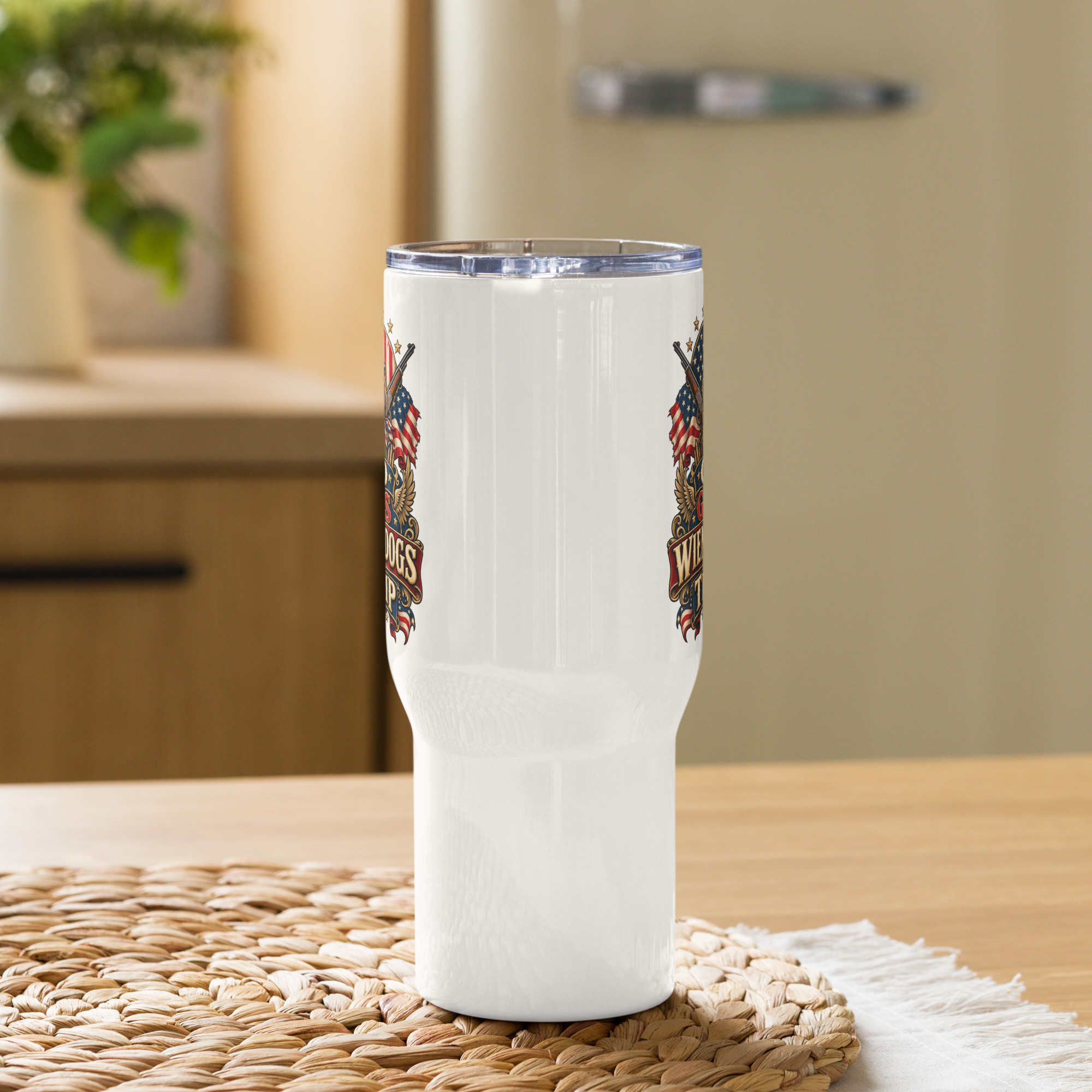 God Guns Wiener Dogs Trump Travel mug with a handle - Image 8