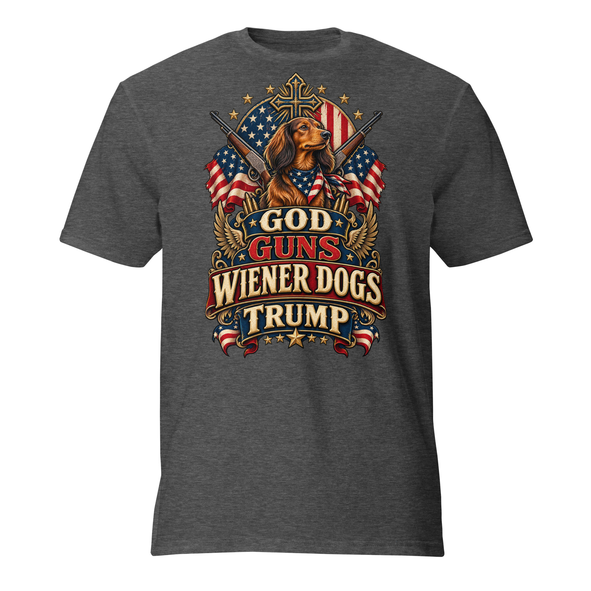 God Guns Wiener Dogs Trump Unisex Short-Sleeve T-Shirt copy copy - Image 2