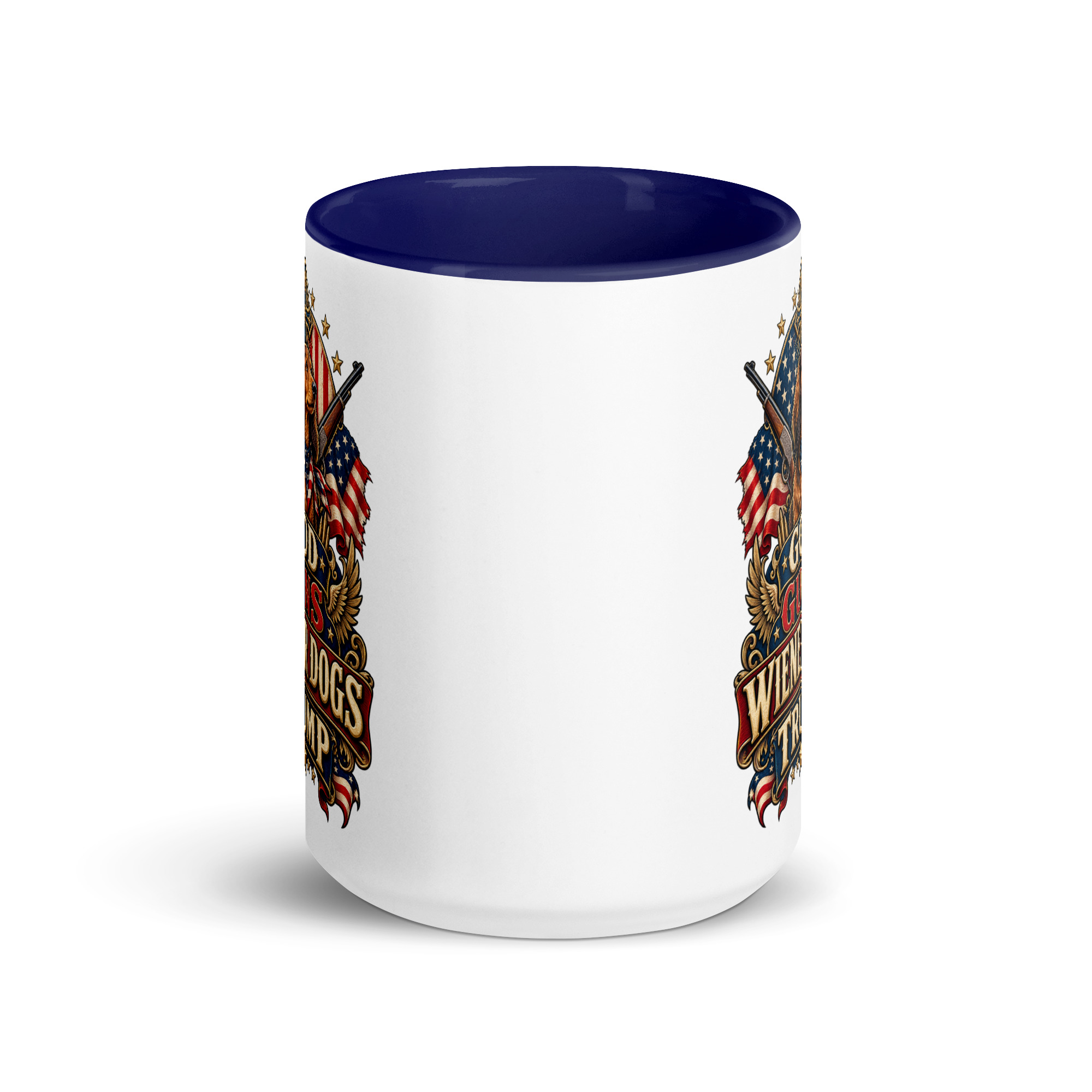 God Guns Wiener Dogs Trump Coffee Mug with Color Inside - Image 3